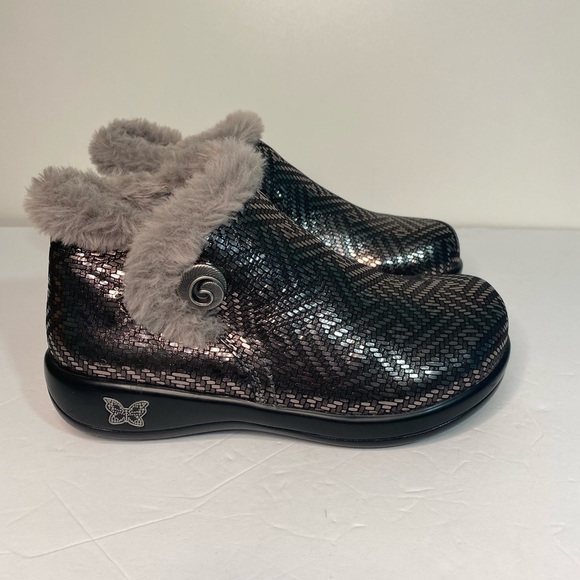ALEGRIA Meri Pewter Dazzle Booties size 6 NWOT - Picture 2 of 9